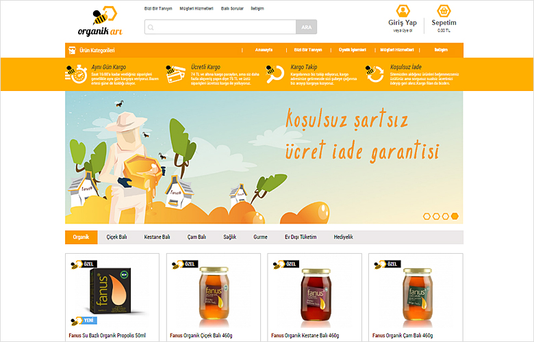 Organik Arı web tasarımı