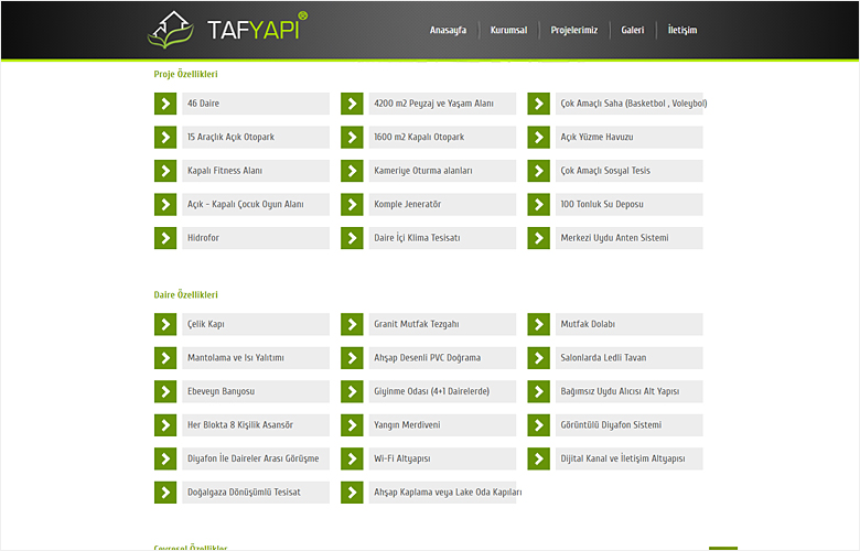 Taf Yapı İnşaat web tasarımı