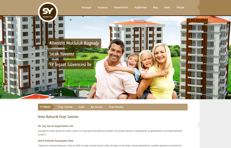 SY İnşaat web tasarımı